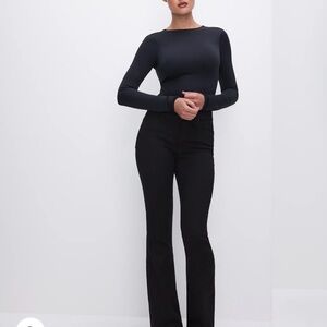 Good American Black Slim Bootcut Pants NWT size 00 /24